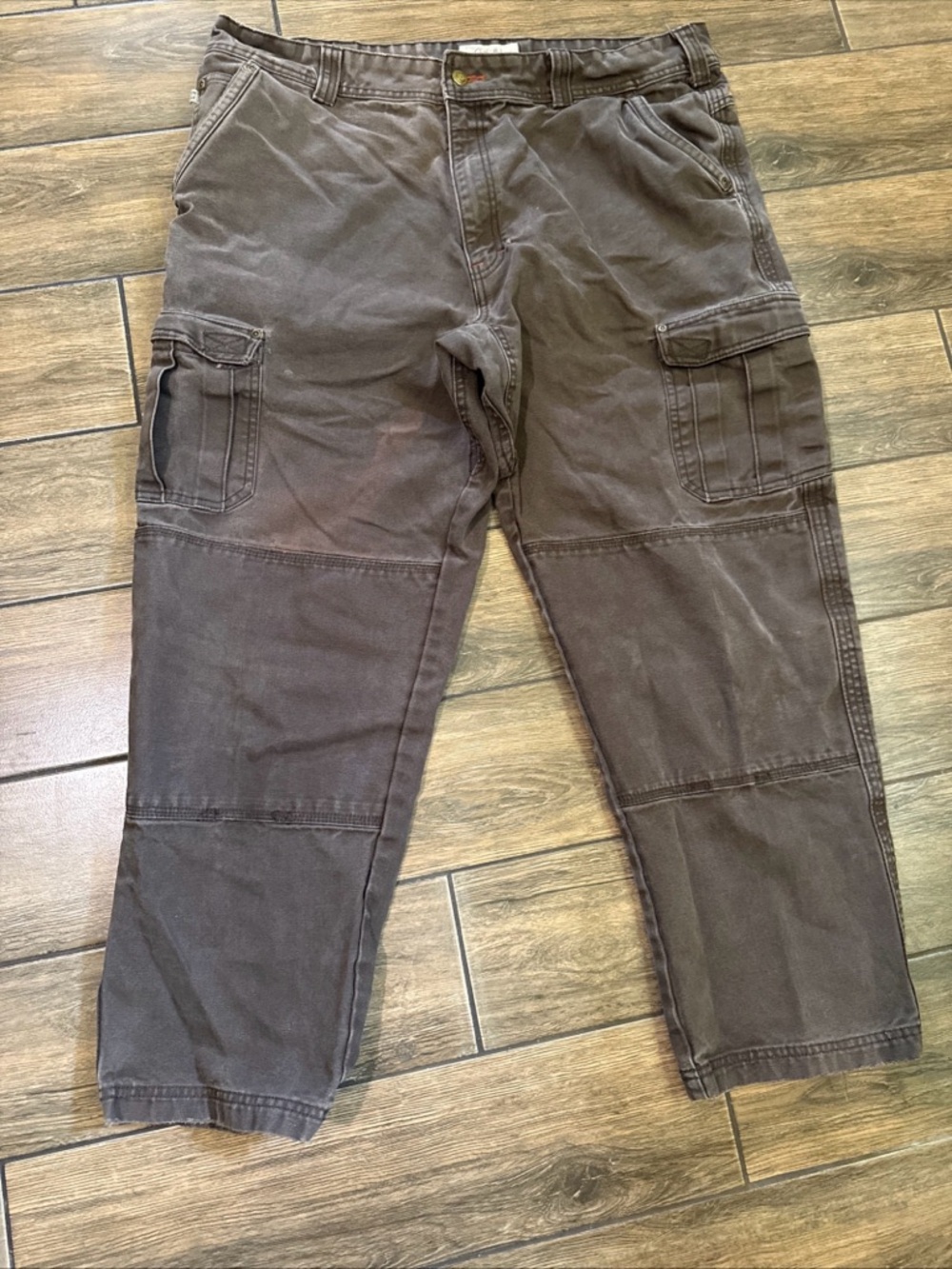 Vintage 2000's Cabela's Brown Double Knee Carpenter Cargo Pants Size 42X30  VTG